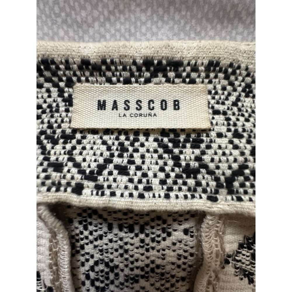 Masscob La Coruña Black & Cream Jacquard Weave Open Front Jacket Size 36 / US S - Picture 13 of 16